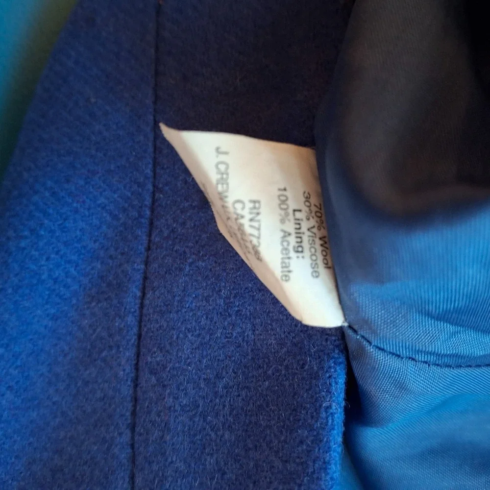 J.Crew‎ Womens 2 Pencil Skirt Cobalt Blue Wool Blend Knee Length Career Solid